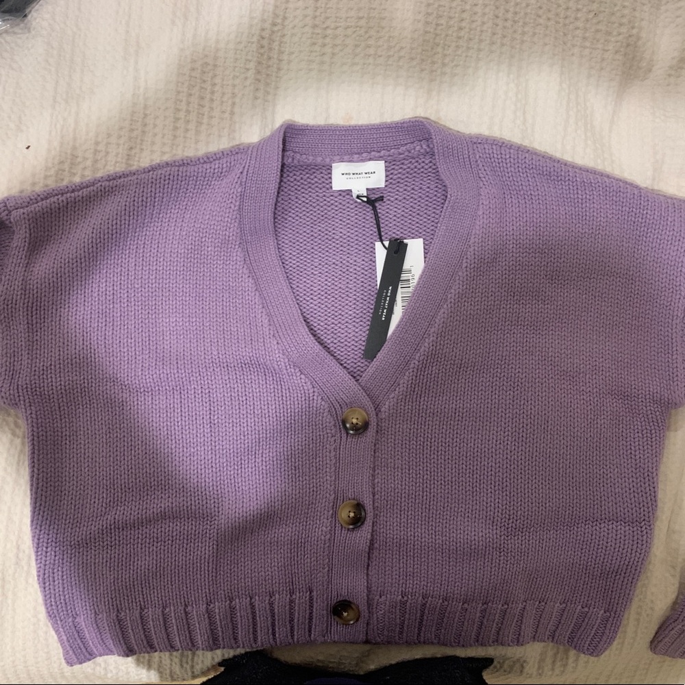 Who What Wear Cropped Knit Cardigan